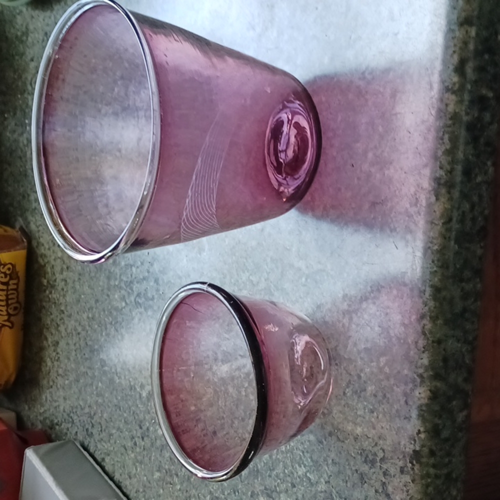 Home 2 Hand Blown Bowls Purple